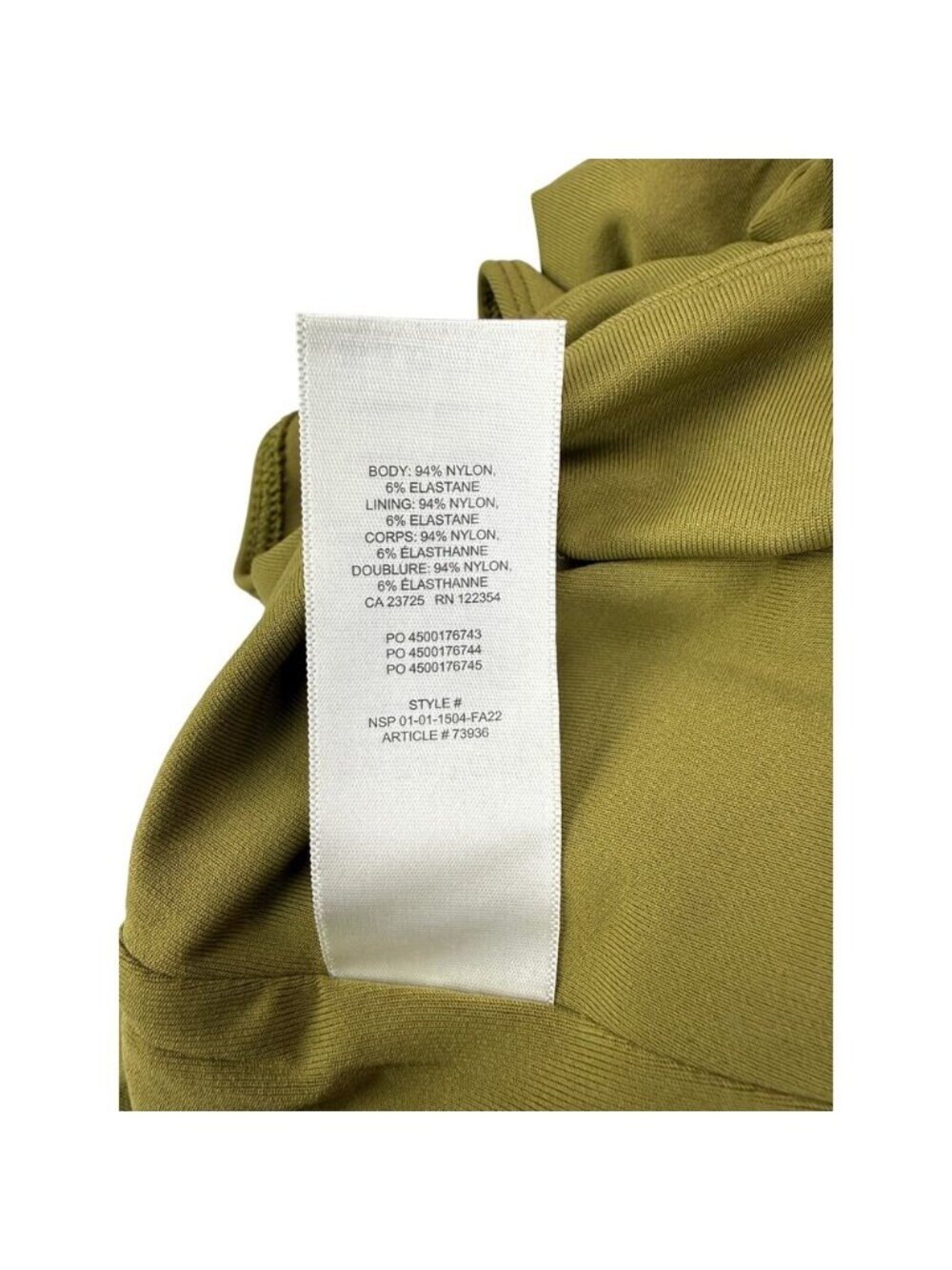 BABATON Aritzia Contour Squareneck Longsleeve Thong Bodysuit Small Fen Green - Picture 6 of 6